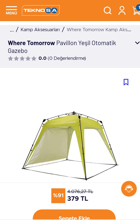 Where Tomorrow Pavillon Otomatik Gazebo Yeşil Çadır - 379TL