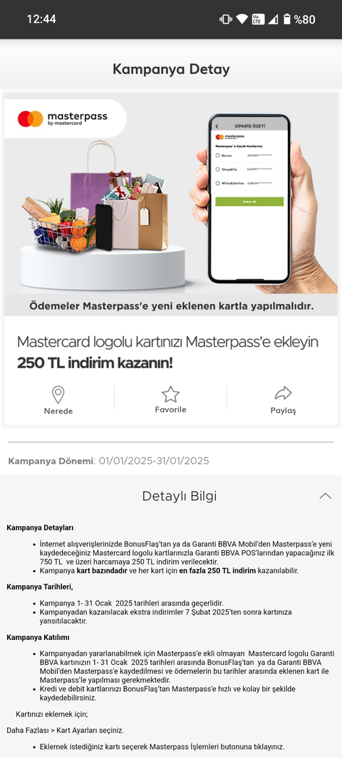 Bonus Masterpass 750/250