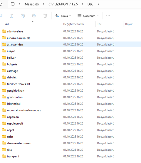 Sid Meier's Civilization VII - 1.2.5 Türkçe Yama 1.2.5 Güncel Sürüm.