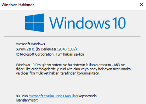 Stabil Win10 sürümü için tavsiye.