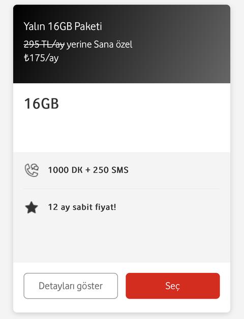 Vodafone dan Yeni Yalın Tarifeler!