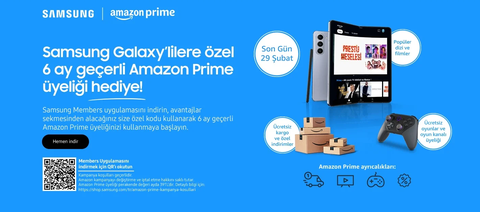 Samsung telefonu olanlara 6 ay bedava Amazon Prime (Son gün 29 Şubat)