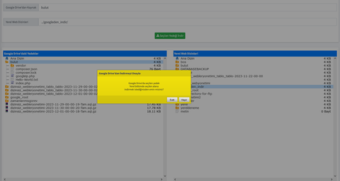 MySQL Veritabanı Yedekleme, Geri Yükleme ve Web Dizinleri Yönetimi Scripti