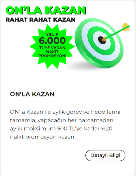 ON mobil'de (burgan bank) hesap aç her ay 500 tl kazan!