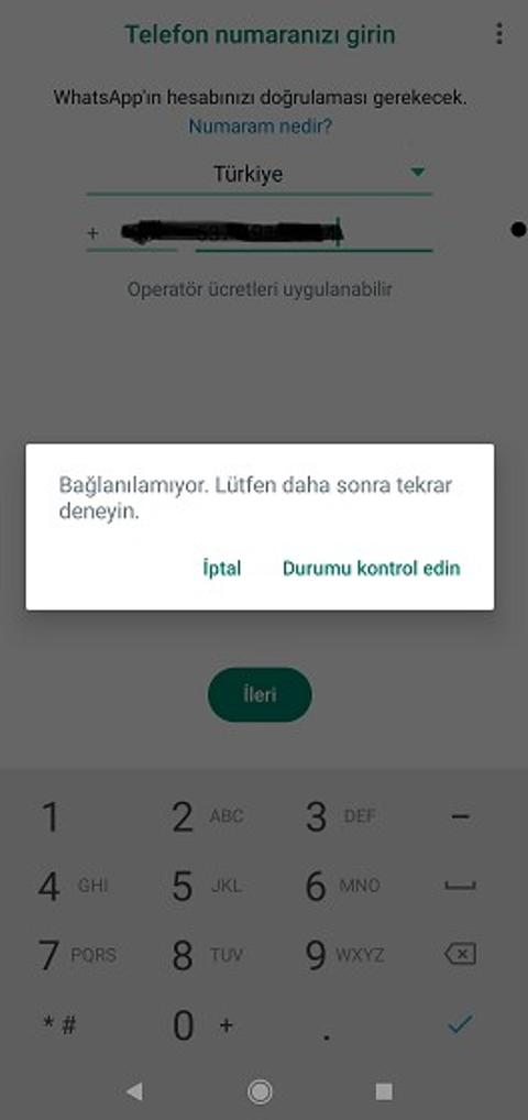 Whatsapp Kurulum Sorunu