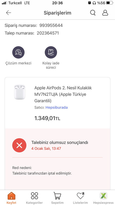 HEPSİBURADA VE KVK SERVİS AİRPODS REZİLLİĞİ