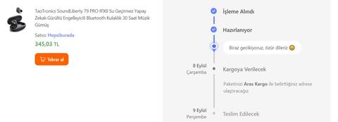 Hepsiburada, kargoya teslim edememe.