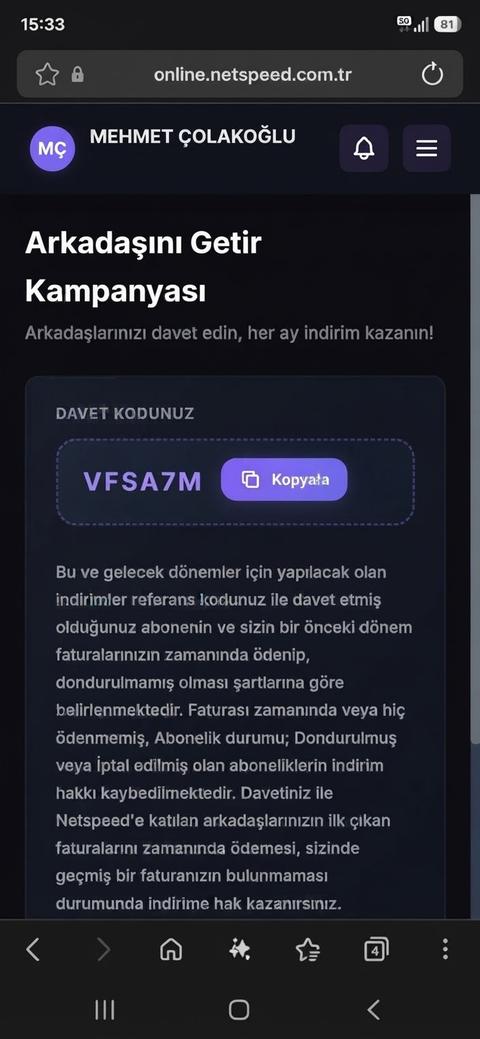 netspeed 2026 güncel davet kodu referans kodu