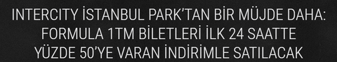 F1 Türkiye GP biletleri yüzde 50 indirimli olarak satışa çıktı