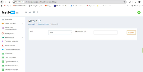Özel Okul ve kurslar için dersonet tarzı website yaptım!