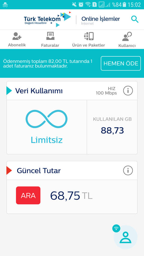 95TL üst sınır + 8 Mbps Upload veren paket var mı?