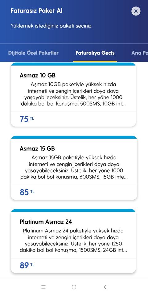 Turkcell Aşmaz Paketler (FATURASIZ DAN FATURALI HATTA GEÇİŞ PAKETLERİ 2022)