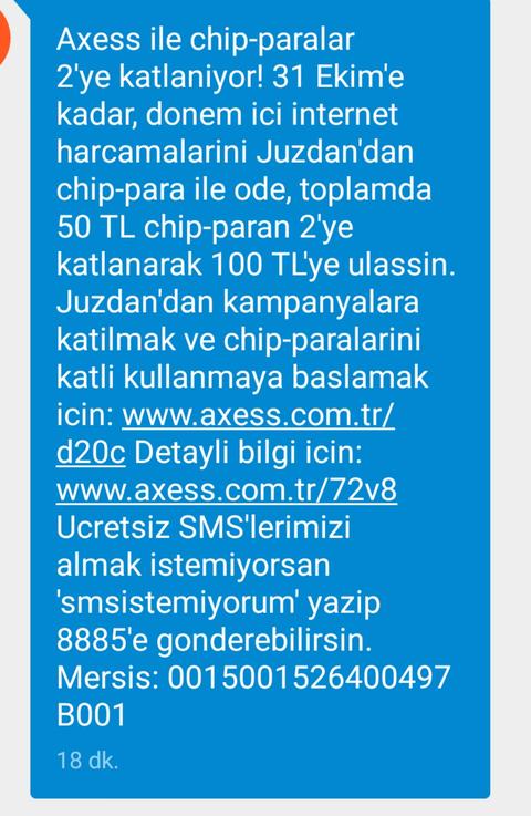 Katlanan chip-para 2x50=100 Ekim 31 son