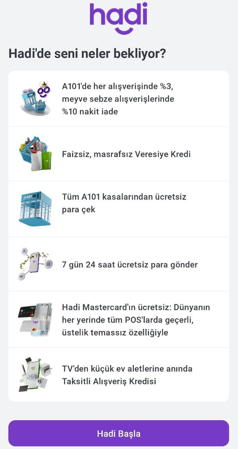 HADI APP [ANA KONU] [TOMPAY DİJİTAL ÖDEME HİZMETLERİ] [A101]