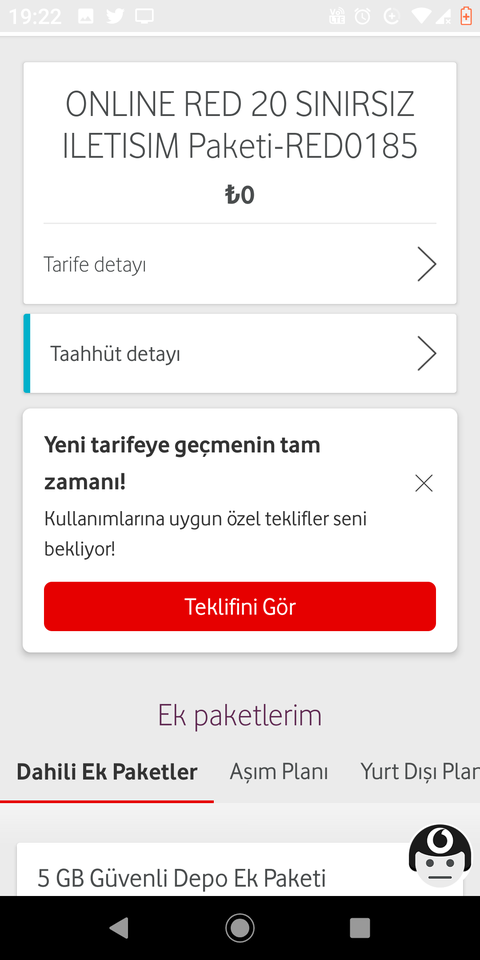 Vodafone 20 GB, 1000 Dakika, 250 SMS 99₺ (Kampanya Sona Erdi)