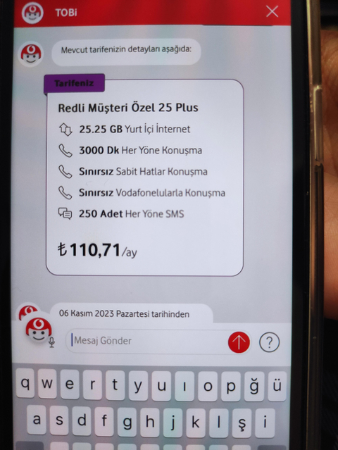 [SATILDI] VODAFONE UYGUN TARİFELER İŞLEM ÜCRETİ 275 TL