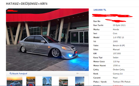 bu eski kasa civic'ler bu kadar arttı mı?