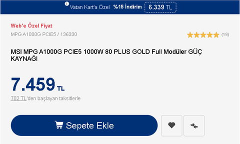 Vatan Bilgisayar Seçili OEM Ürünlerinde Sepette %15 İndirim [ANA KONU]