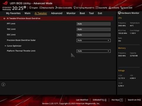 5800x3d ve Zen3 Curve Optimizer - ComboV2PI 1.2.0.B Bios