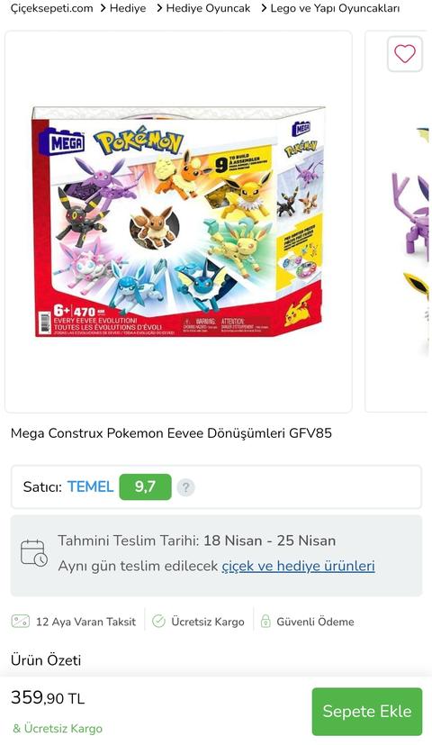 Mega Construx Pokemon Eevee Dönüşümleri GFV85