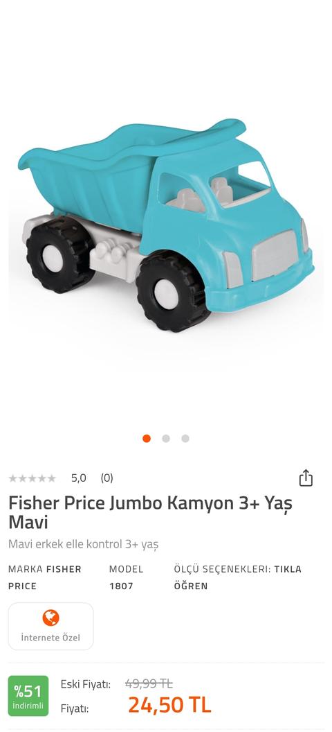 Fisher Price Jumbo Kamyon 3+ Yaş