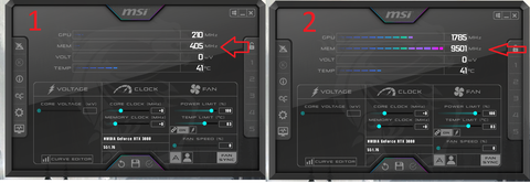 Msi Afterburn Anlık Mhz yükselmesi