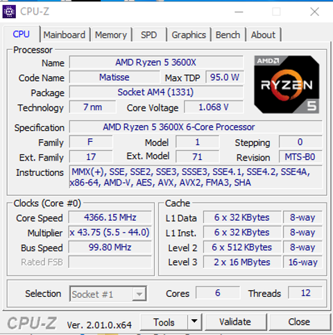 Amd ryzen 5 3600x kaç çekirdek?