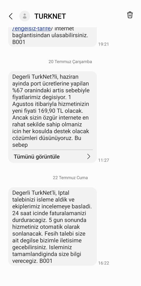 TÜRKNET İPTAL İŞLEMLERİ