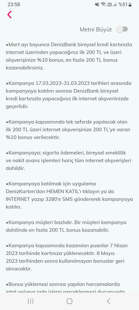 Denizbank Bonus 200 TL ye varan bonus e ticaret