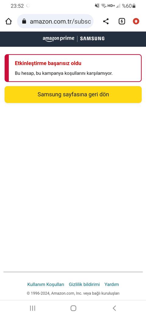 Samsung telefonu olanlara 6 ay bedava Amazon Prime (Son gün 29 Şubat)