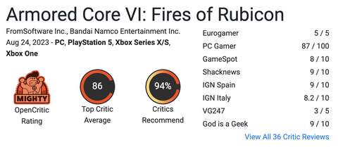 Armored Core VI Fires of Rubicon | PS4 - PS5 | ANA KONU