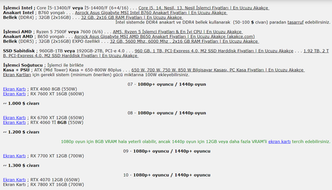 * 900 $ Civarı 1080p+ oyuncu / 1440p oyun İçin En İyi (F/P) PC Sistemleri (3)