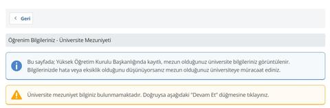 Bedelli Askerlik için “Üniversite mezuniyet bilginiz bulunmamaktadır” şeklinde kaldı