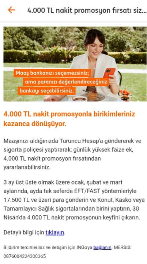ING 4,000 TL Nakit Promosyon