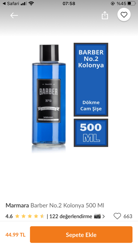 Marmara barber kolonya hangi parfüm?