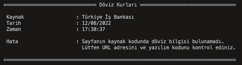 Python ile İş Bankası'ndan anlık döviz kurlarını çekme