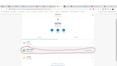 Metamask'taki usdt ile işlem yapamıyorum..