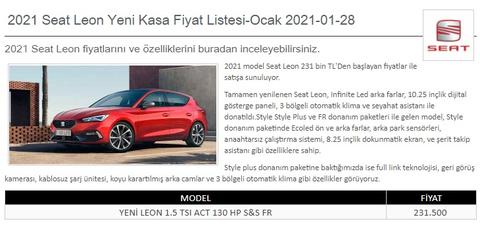 Yeni Leon 265.000₺ ile satışta(!)