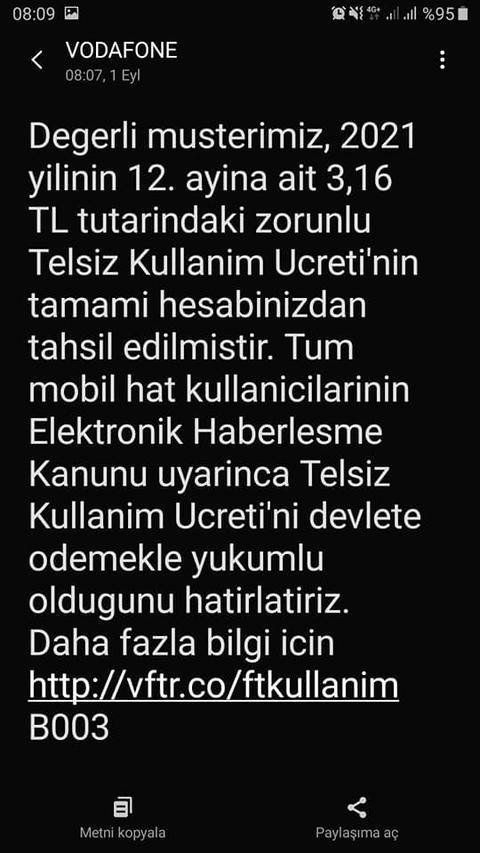 Vodafonun taşınacak numaradaki kredileri sıfırlaması