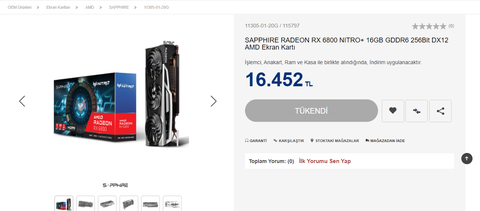 İncehesaptan 10 bin liraya rx 6800