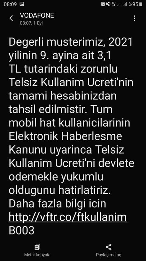 Vodafonun taşınacak numaradaki kredileri sıfırlaması