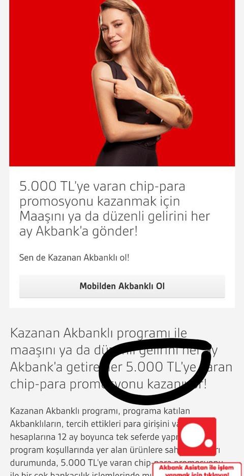 (Bitti) Akbank 5000 TL ChipPara