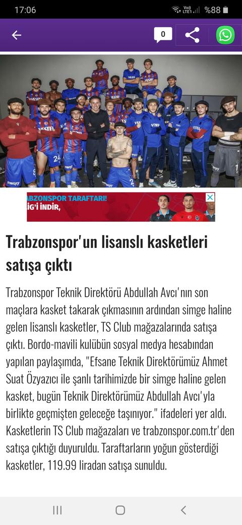 TRABZONSPORUN BEKLENEN KASKETİ SATIŞA SUNULDU