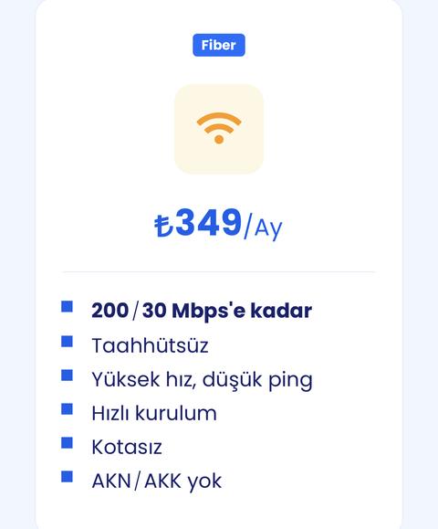 NETGSM 35MBPS 239TL - 100MBPS 259TL - 200MBPS 349TL