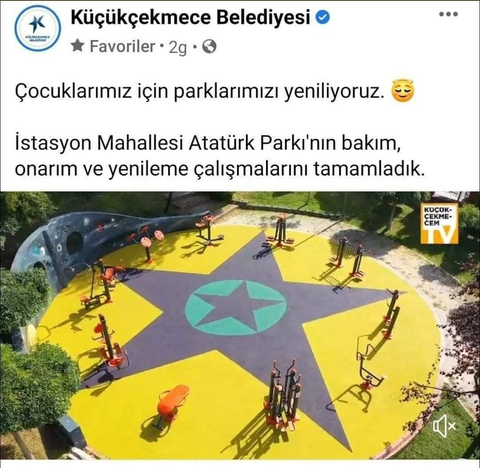 CHP'li küçükçekmece belediyesinin Atatürk parkı.