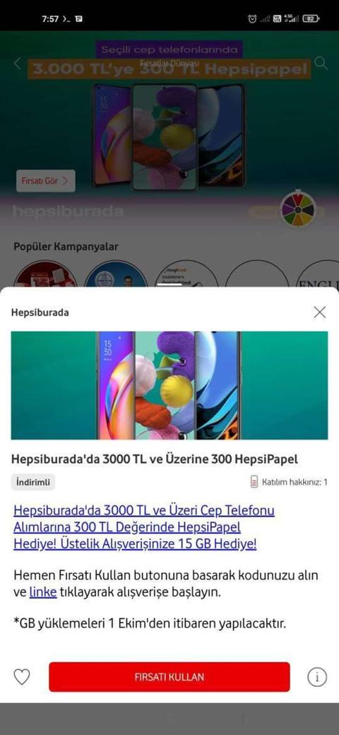 Hepsiburada 3000 TL'ye 300 TL Papel Hediye