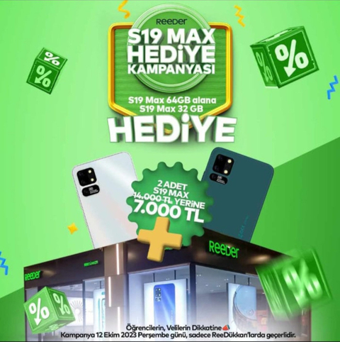 12 Ekim Perşembe - 2 adet Reeder S19 Max 7000 TL