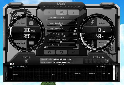 RX 580 8GB vram 2000 mhz den aşağı düşmüyor ve ısınıyor