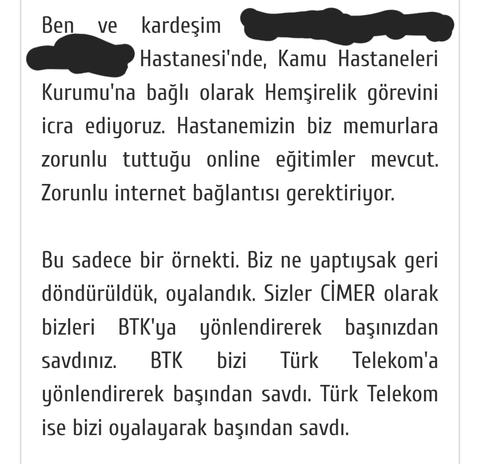 İnternet için son Cimer başvurum (devlete güvenim zedelendi)