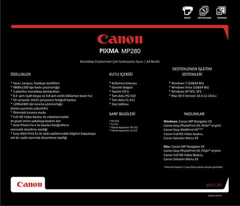 Canon Pixma MP280 Yazıcı Sorunları